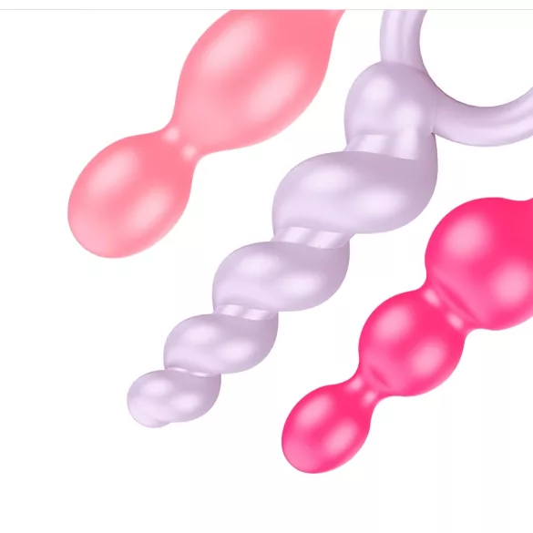 Satisfyer Booty Call - set plug anale - silicone colorato 3 pezzi