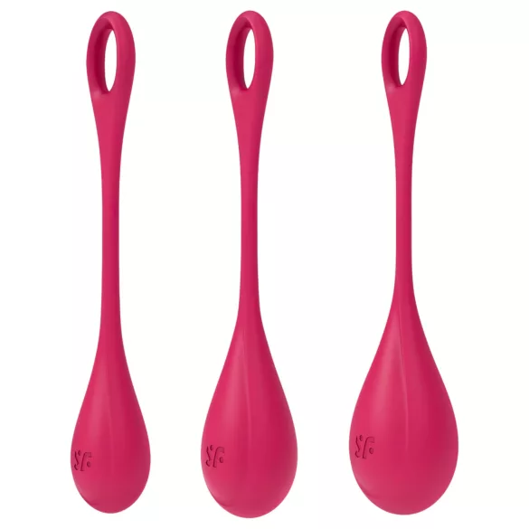 Satisfyer Yoni Power 1 - set palline vaginali - silicone rosso 3 pezzi