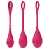 Satisfyer Yoni Power 1 - set palline vaginali - silicone rosso 3 pezzi
