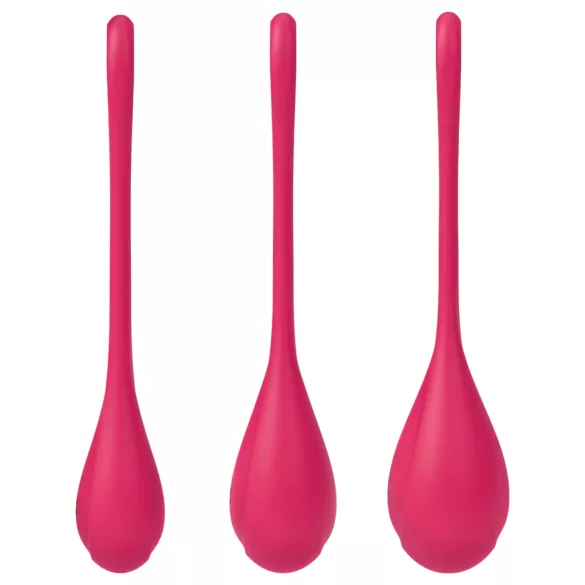 Satisfyer Yoni Power 1 - set palline vaginali - silicone rosso 3 pezzi