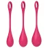 Satisfyer Yoni Power 1 - set palline vaginali - silicone rosso 3 pezzi