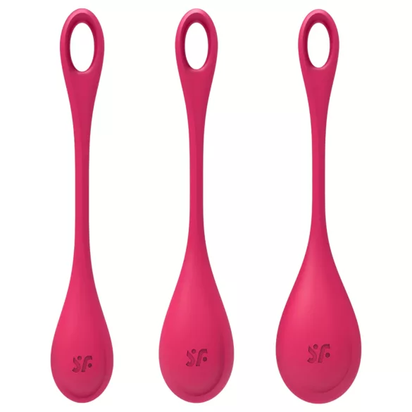 Satisfyer Yoni Power 1 - set palline vaginali - silicone rosso 3 pezzi