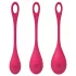 Satisfyer Yoni Power 1 - set palline vaginali - silicone rosso 3 pezzi