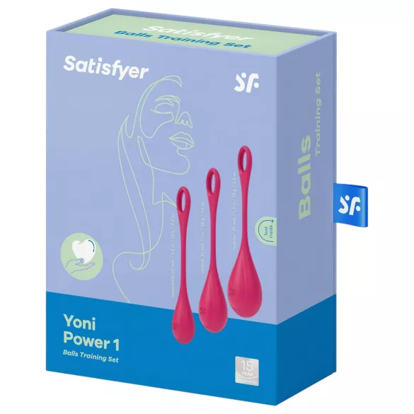 Satisfyer Yoni Power 1 - set palline vaginali - silicone rosso 3 pezzi