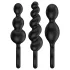 Satisfyer Booty Call - set plug anale - 3 pezzi - silicone nero