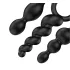 Satisfyer Booty Call - set plug anale - 3 pezzi - silicone nero