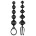 Satisfyer Love Beads - set di dildo anale con perle - silicone nero