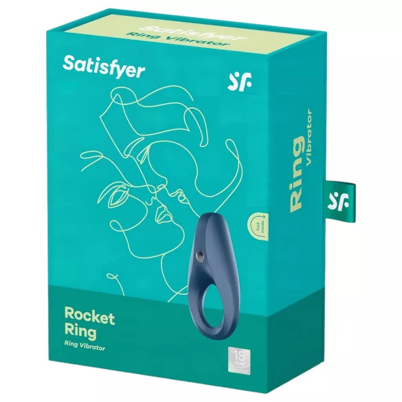 Satisfyer Rocket Ring - anello fallico vibrante impermeabile - silicone blu