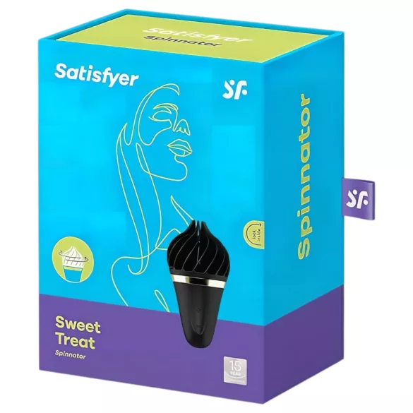 Satisfyer Sweet Treat - vibratore clitoride rotante ricaricabile - nero