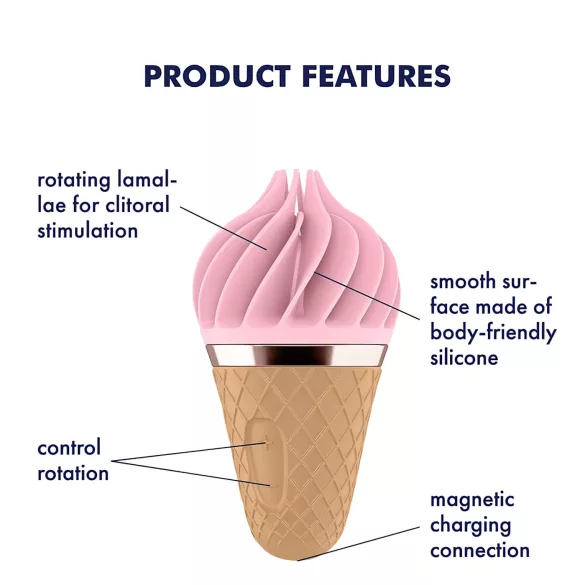 Satisfyer Sweet Treat - vibratore clitorideo rotante ricaricabile - rosa marrone