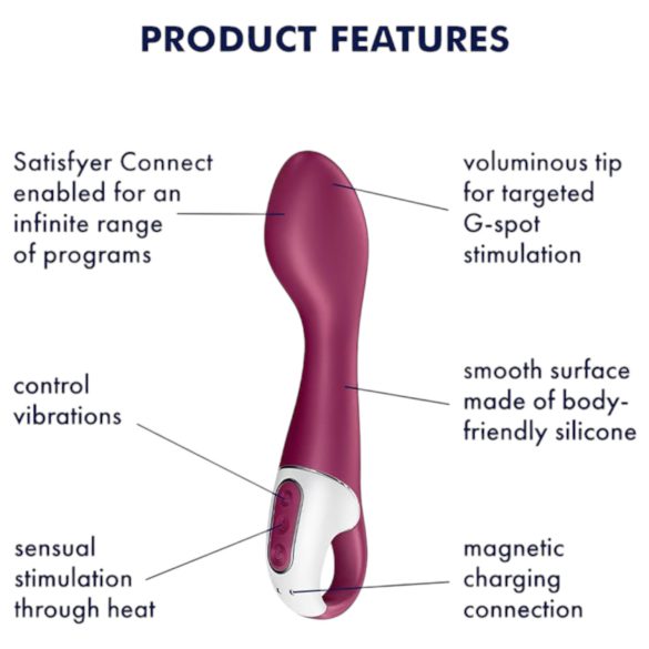 Satisfyer Hot Spot - vibratore punto G riscaldante ricaricabile - rosso