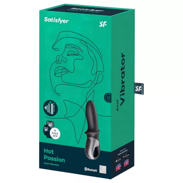 Satisfyer Hot Passion - vibratore anale riscaldante intelligente - nero