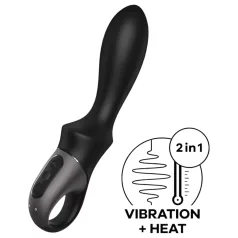   Satisfyer Heat Climax - vibratore anale riscaldante smart - silicone nero