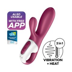   Satisfyer Coniglio Caldo - vibratore riscaldante intelligente con stimolatore clitorideo (rosso)