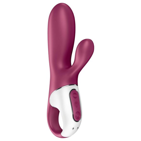 Satisfyer Hot Bunny - vibratore riscaldante con stimolatore clitoride - rosso