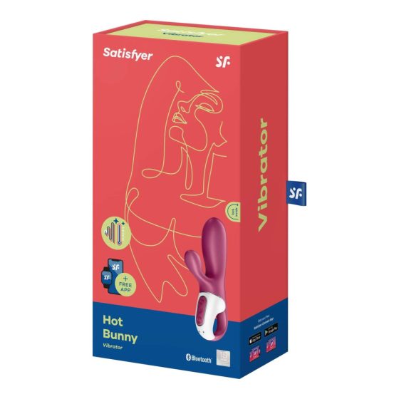 Satisfyer Coniglio Caldo - vibratore riscaldante intelligente con stimolatore clitorideo (rosso)