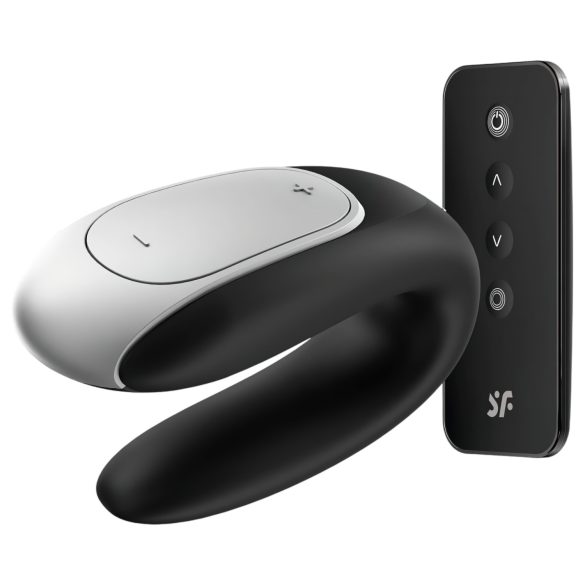 Satisfyer Double Fun - elegante vibratore di coppia intelligente e impermeabile (nero)