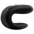 Satisfyer Double Fun - elegante vibratore di coppia intelligente e impermeabile (nero)