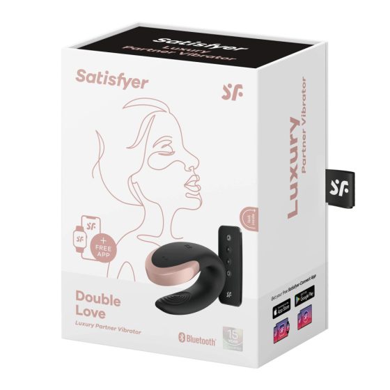 Satisfyer Double Love - vibratore di coppia impermeabile, ricaricabile e controllabile tramite app (nero)