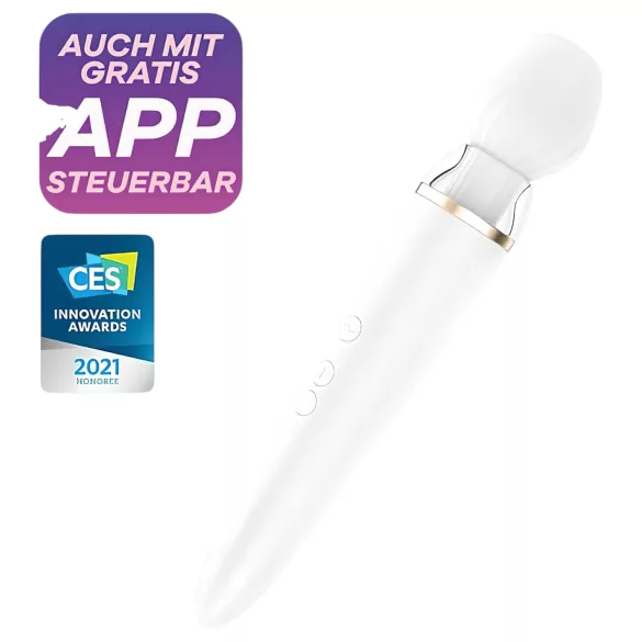Satisfyer Double Wand-er - massaggiatore vibrante intelligente - bianco