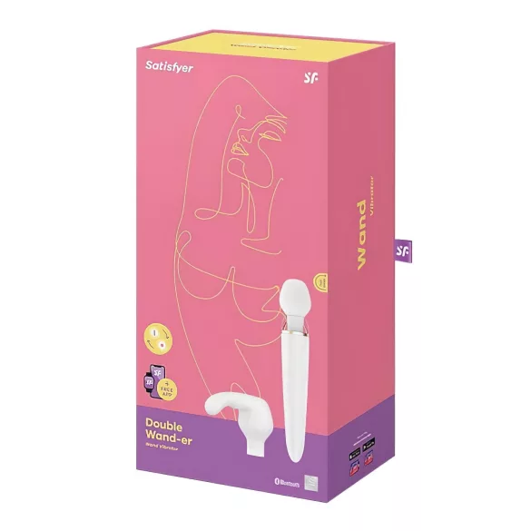 Satisfyer Double Wand-er - massaggiatore vibrante intelligente - bianco