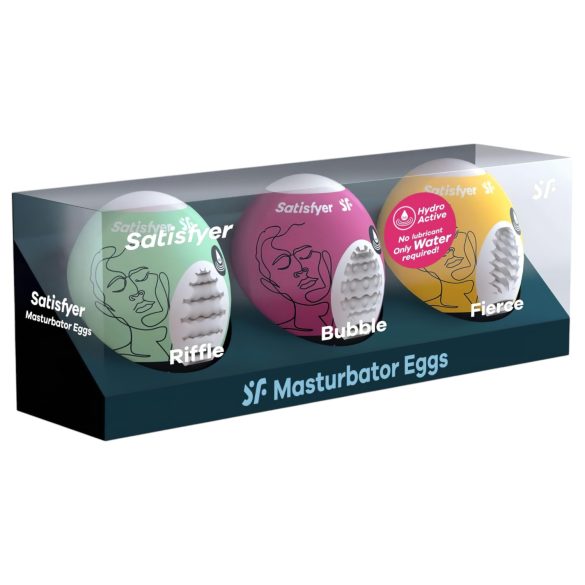 Satisfyer Egg RBF - set di masturbatori a forma di uovo (3 pezzi)