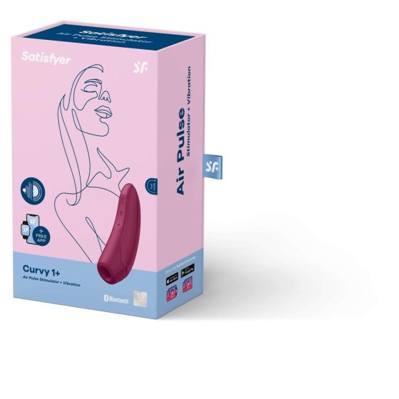 Satisfyer Curvy 1+ - Stimolatore Clitorideo Intelligente a Onde d'Aria Impermeabile (Rosso)