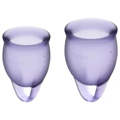   Satisfyer Feel Confident - coppette mestruali set - silicone viola