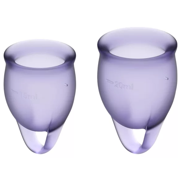 Satisfyer Feel Confident - coppette mestruali set - silicone viola
