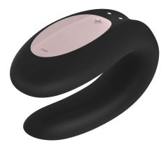   Satisfyer Double Joy - vibratore intelligente, a batteria e impermeabile (nero)