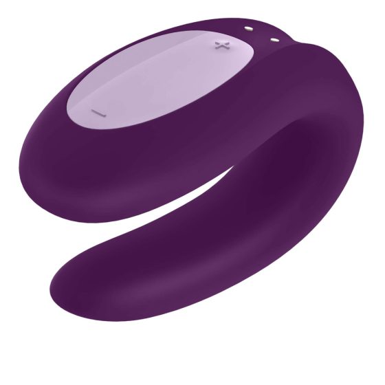 Vibratore di coppia impermeabile, ricaricabile e controllabile tramite smartphone Double Joy di Satisfyer (viola)