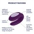 Satisfyer Double Joy - vibratore di coppia intelligente, impermeabile (viola)
