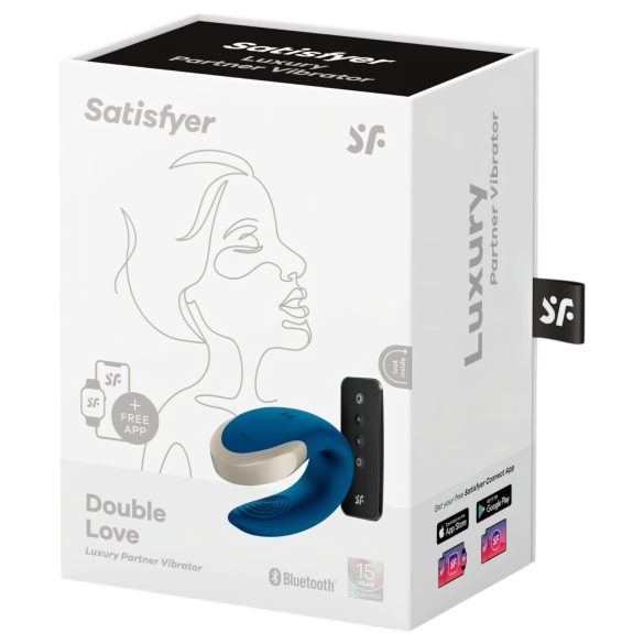 Satisfyer Double Love - vibratore di coppia smart (blu)