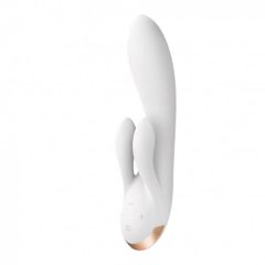   Vibratore Satisfyer Double Flex con Doppia Stimolazione Clitoride e G-punto - Controllabile via Smartphone (Bianco)