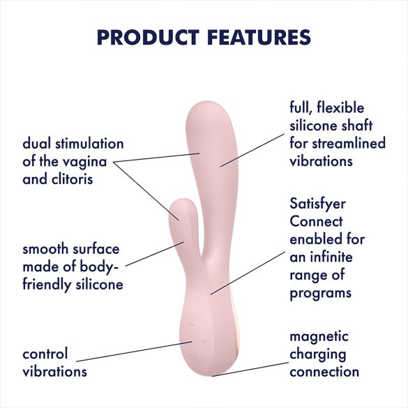 Satisfyer Mono Flex - vibratore intelligente waterproof (rosa)
