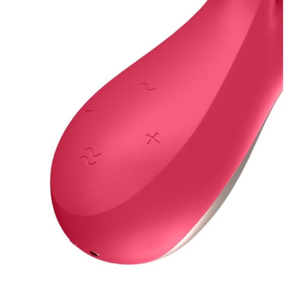 Vibratore impermeabile intelligente Satisfyer Mono Flex (rosso) con controllo tramite smartphone, per doppia stimolazione di clitoride e punto G.