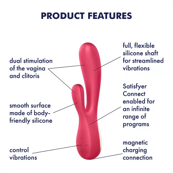 Satisfyer - vibratore smart impermeabile - silicone rosso