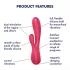 Satisfyer - vibratore smart impermeabile - silicone rosso
