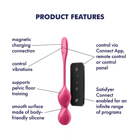 Satisfyer Love Birds 2 - pallina vaginali vibrante smart - silicone rosa