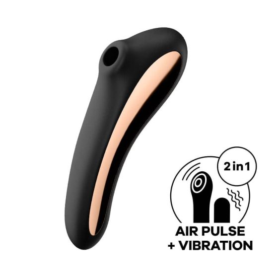 Satisfyer Dual Kiss - Vibratore Ricaricabile per Clitoride e Vaginale (Nero)