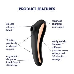   Satisfyer Dual Kiss - Vibratore Ricaricabile per Clitoride e Vaginale (Nero)
