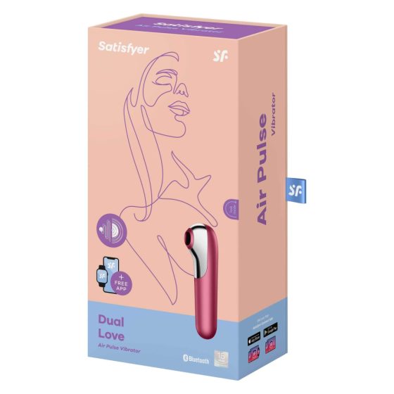 Satisfyer Dual Love - Vibratore intelligente per clitoride e vaginale impermeabile (rosso)