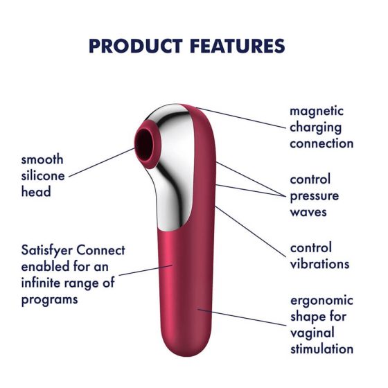 Satisfyer Dual Love - Vibratore intelligente per clitoride e vaginale impermeabile (rosso)