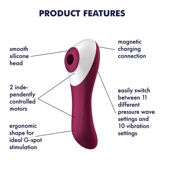 Satisfyer Dual Crush - vibratore vaginale e clitorideo ricaricabile - rosso