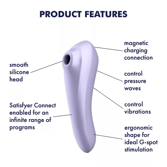 Satisfyer Dual Pleasure - vibratore clitorideo e punto G 2in1 - viola