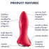Satisfyer Rotator Plug 1 - vibratore anale con perline (rosso)