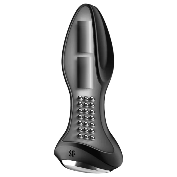 Satisfyer Rotator Plug 2 - plug anale vibrante perlato - silicone nero