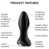 Satisfyer Rotator Plug 2 - plug anale vibrante perlato - silicone nero