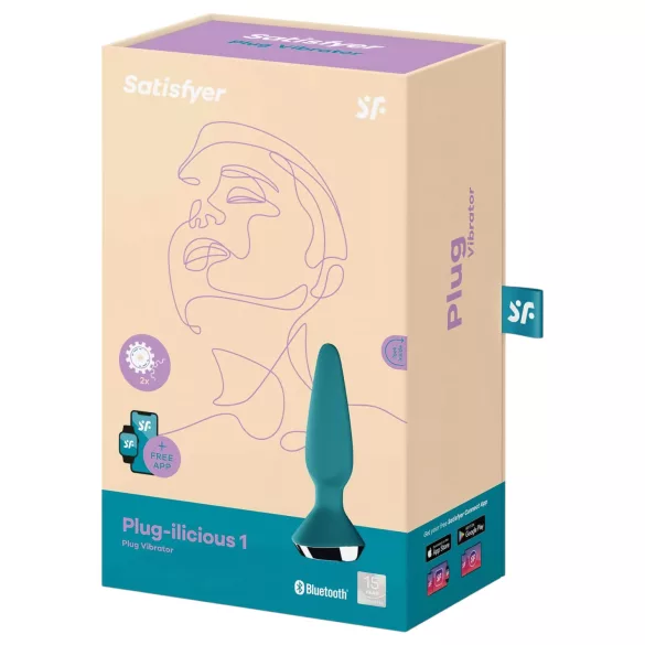 Satisfyer Plug-ilicious 1 - vibratore anale intelligente - silicone verde