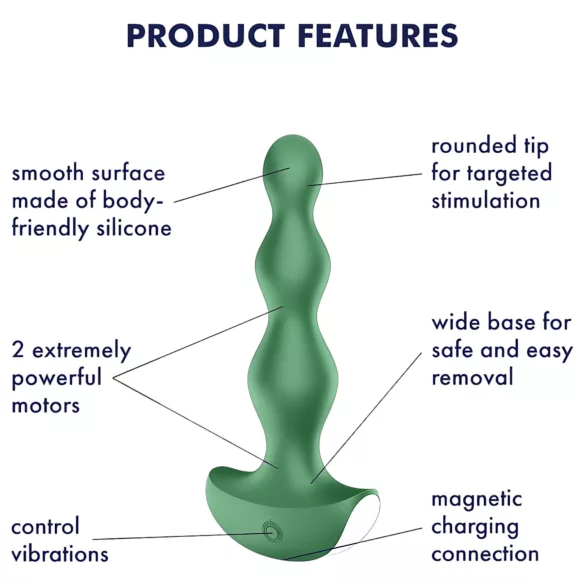 Satisfyer Lolli-Plug 2 - vibratore anale ricaricabile impermeabile verde